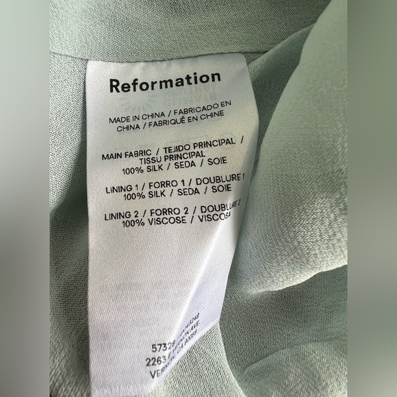 Reformation Brie Silk Slip Dress in Aqua Marine Womens Size 12 NEW - Picture 9 of 9